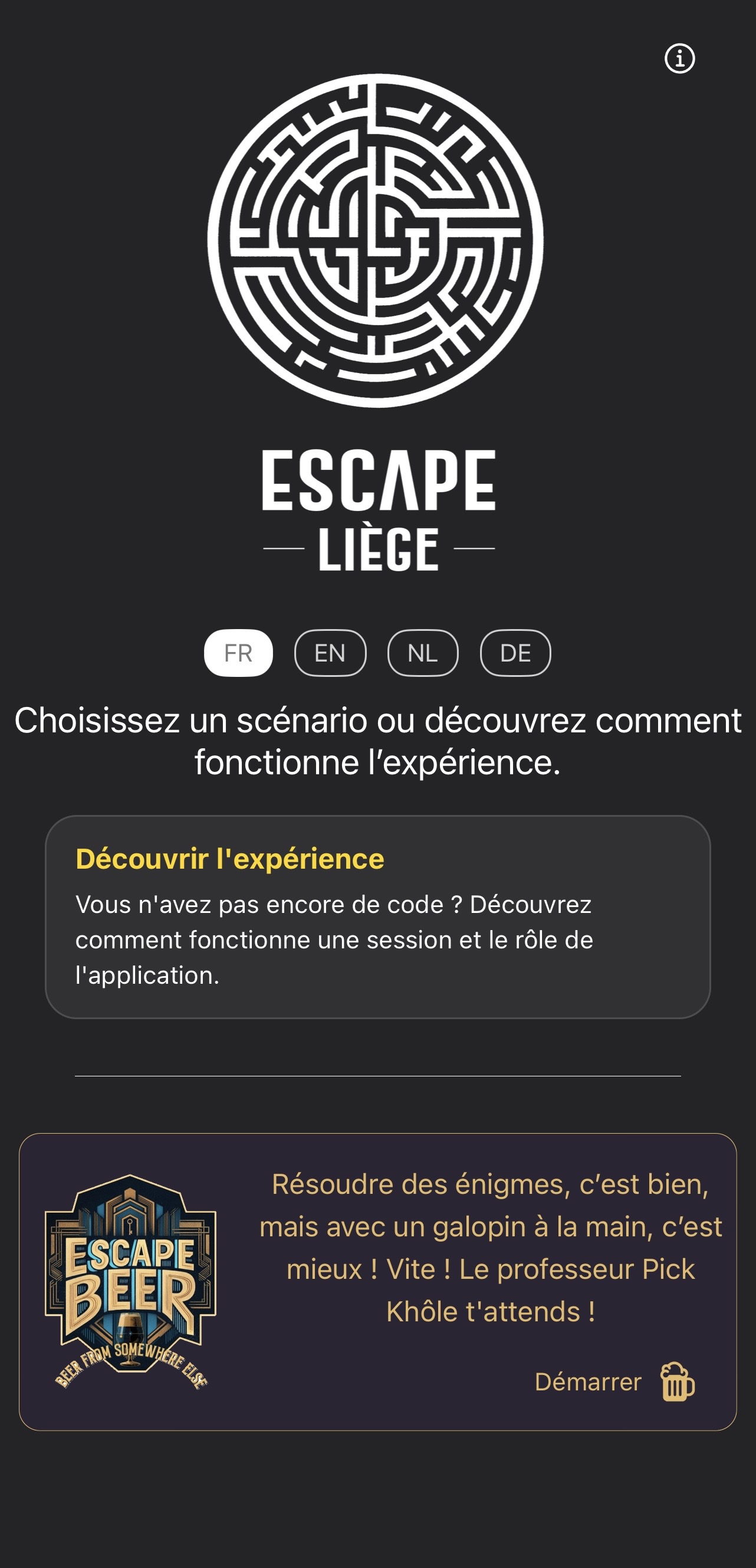 Escape Game Urbain - Application mobile